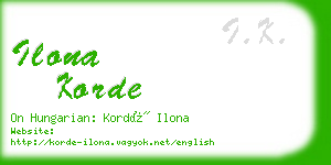 ilona korde business card